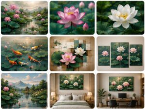 9 mẫu tranh hoa sen được yêu thích hiện nay.