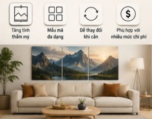 nhiều người chọn tranh treo tường vì thẩm mỹ, mẫu mã.